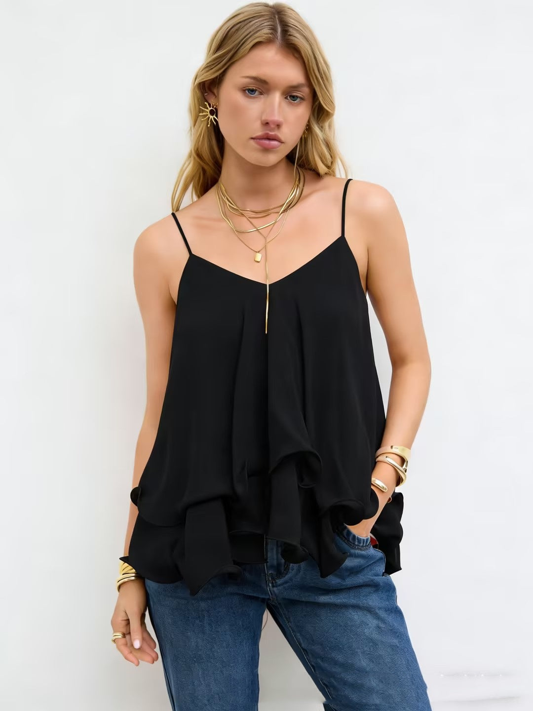 Women's New Off-Shoulder Ruffle Strap Top