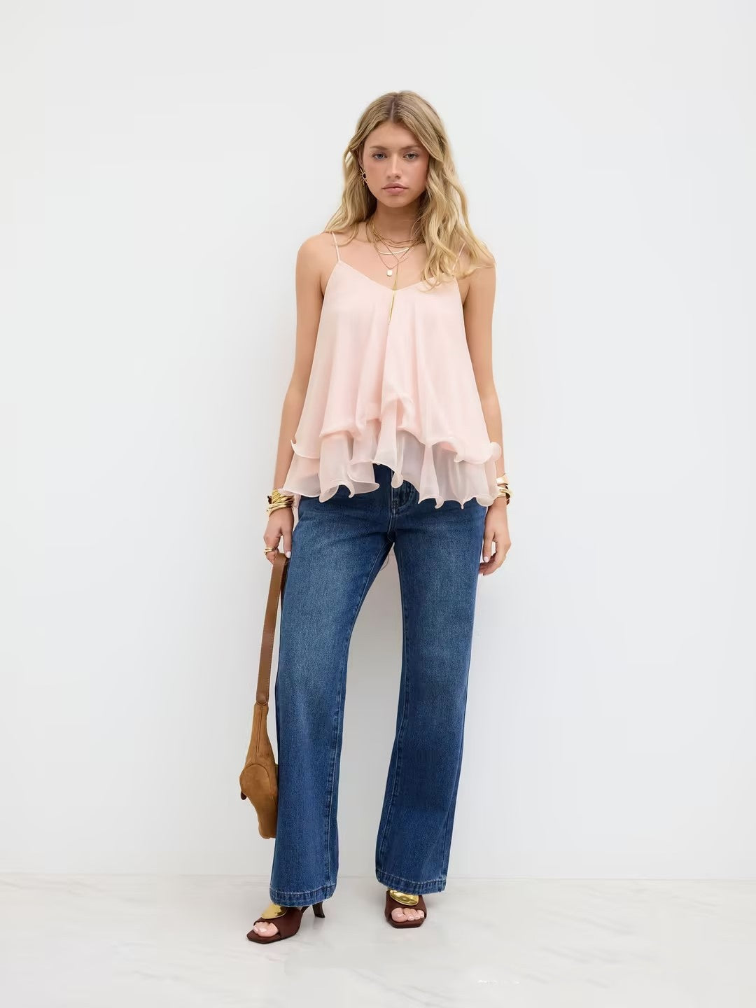 Women's New Off-Shoulder Ruffle Strap Top