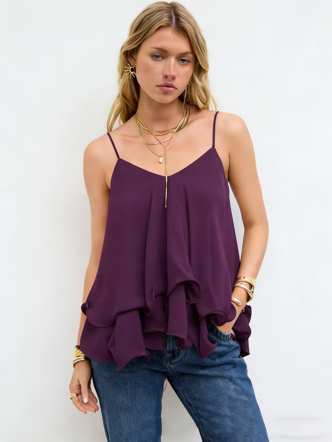 Women's New Off-Shoulder Ruffle Strap Top