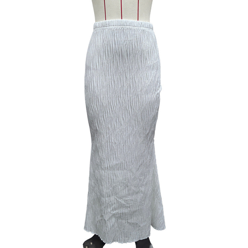 Casual Figure-flattering Solid-color Long Skirt