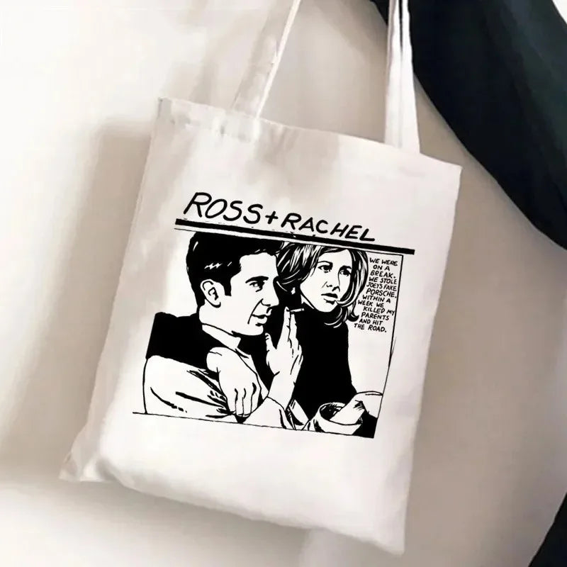 Friends Tv Show Series Pattern Tote Bag Fashionable Canvas Bags Parties Travel and Shopping Machine Washable Handbag Fans Gifts