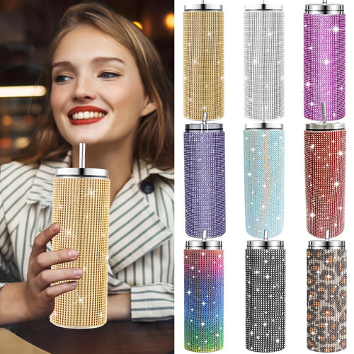 500ml Shiny Stainless Steel Bottles Vacuum Flasks Bling Drink Water Bottle Insulated Cup Travel For Gift