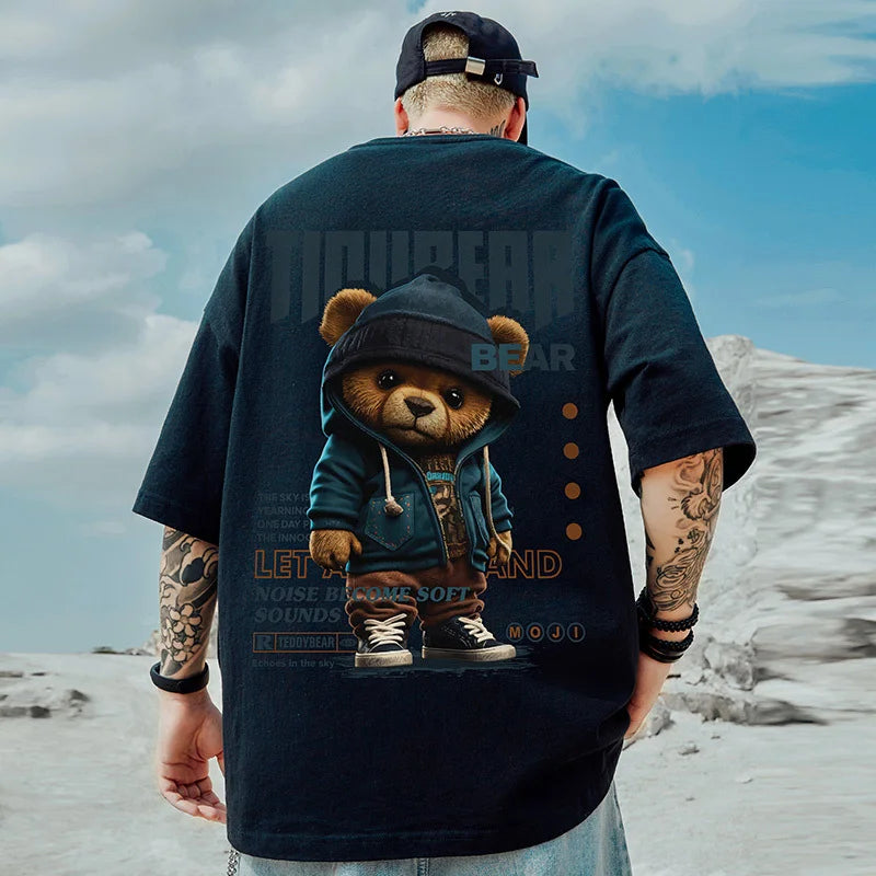 M-8XL Men's T-shirt Short Sleeved Loose trendy Oversized t-shirts Print Tshirt Y2k tops Casual Versatile anime Short Sleeved Tee