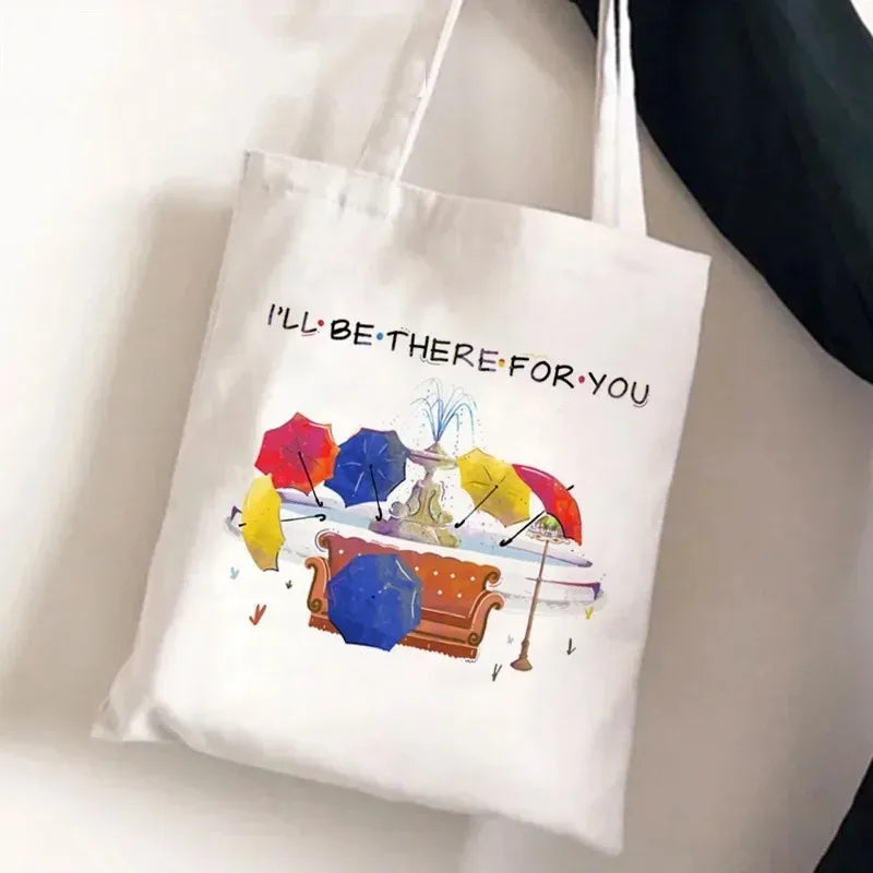 Friends Tv Show Series Pattern Tote Bag Fashionable Canvas Bags Parties Travel and Shopping Machine Washable Handbag Fans Gifts