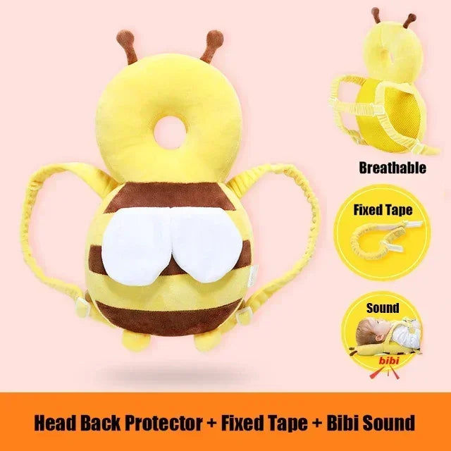 Little Bee Baby Head Protection Hat Soft Plush Anti Fall Pillow Breathable Cute Learning Walking Safety Pad for Toddlers