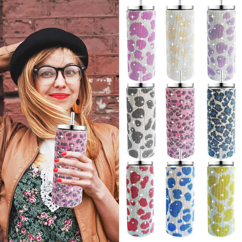 500ml Shiny Stainless Steel Bottles Vacuum Flasks Bling Drink Water Bottle Insulated Cup Travel For Gift