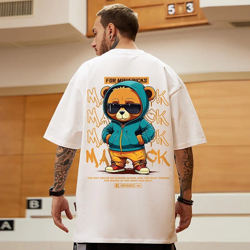 M-8XL Men's T-shirt Short Sleeved Loose trendy Oversized t-shirts Print Tshirt Y2k tops Casual Versatile anime Short Sleeved Tee