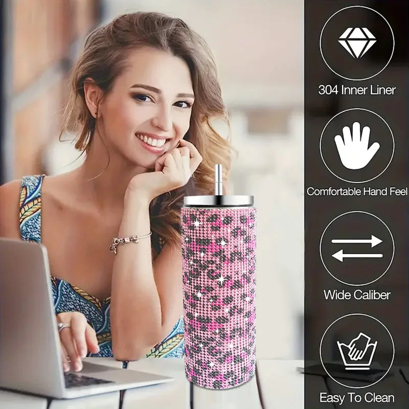 500ml Shiny Stainless Steel Bottles Vacuum Flasks Bling Drink Water Bottle Insulated Cup Travel For Gift
