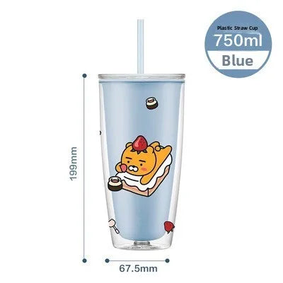 Summer Large Capaci St Cup Office Use Convenient Handheld Cherry Blossom Pattern Fre Girl Sle Lo N Lo Water Bottle