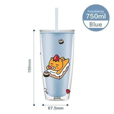 Summer Large Capaci St Cup Office Use Convenient Handheld Cherry Blossom Pattern Fre Girl Sle Lo N Lo Water Bottle