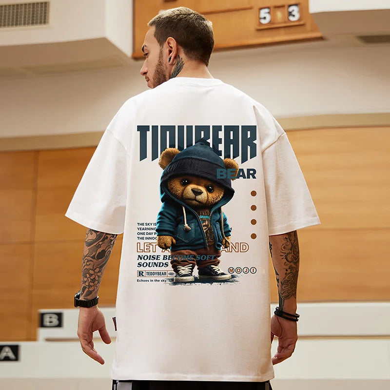 M-8XL Men's T-shirt Short Sleeved Loose trendy Oversized t-shirts Print Tshirt Y2k tops Casual Versatile anime Short Sleeved Tee