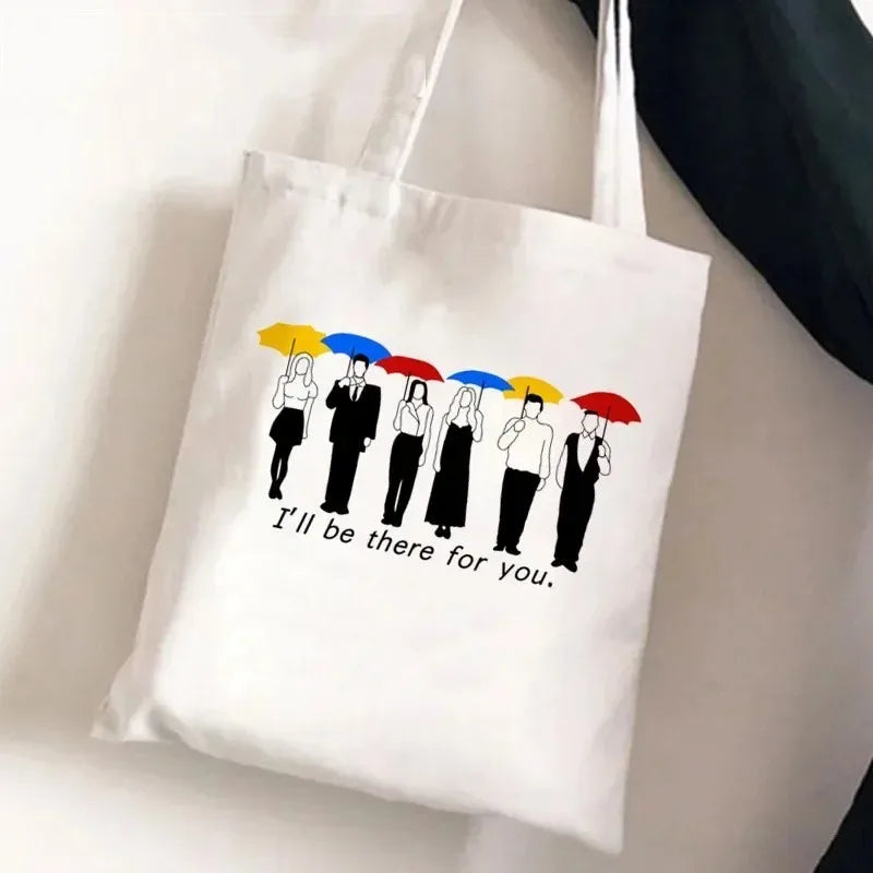 Friends Tv Show Series Pattern Tote Bag Fashionable Canvas Bags Parties Travel and Shopping Machine Washable Handbag Fans Gifts