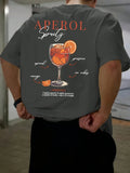 Fashionable vacation men's summer juice printed breathable and comfortable round neck T-shirt outdoor casual top