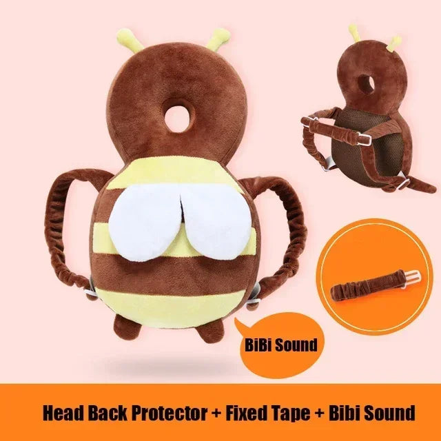 Little Bee Baby Head Protection Hat Soft Plush Anti Fall Pillow Breathable Cute Learning Walking Safety Pad for Toddlers