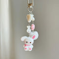 Cute cartoon bag pendant, little rabbit phone chain, heart-shaped CCD camera lanyard, furry ball keychain, anti loss pendant