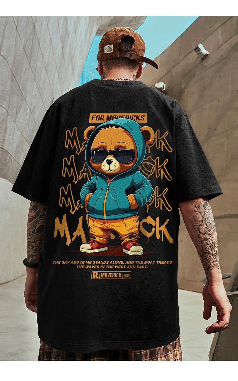 M-8XL Men's T-shirt Short Sleeved Loose trendy Oversized t-shirts Print Tshirt Y2k tops Casual Versatile anime Short Sleeved Tee