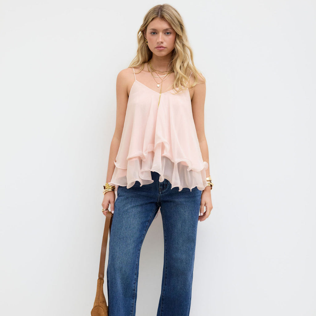 Women's New Off-Shoulder Ruffle Strap Top